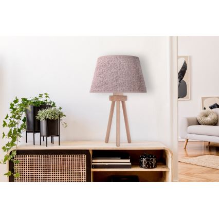 Duolla - Lampe de table BOUCLE 1xE27/15W/230V d. 28 cm marron/bois