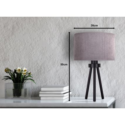 Duolla - Lampe de table LYON 1xE27/15W/230V d. 30 cm gris