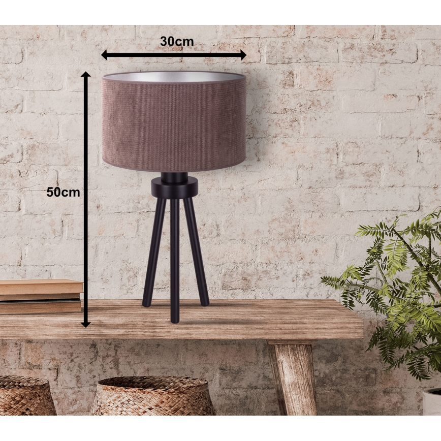 Duolla - Lampe de table LYON 1xE27/15W/230V d. 30 cm marron