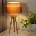 Duolla - Lampe de table WOOD BOHO 1xE27/15W/230V d. 25 cm cuivre/marron/beige