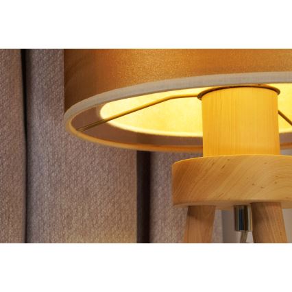 Duolla - Lampe de table WOOD BOHO 1xE27/15W/230V d. 25 cm cuivre/marron/beige