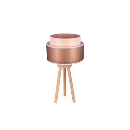 Duolla - Lampe de table WOOD BOHO 1xE27/15W/230V d. 25 cm cuivre/marron/beige