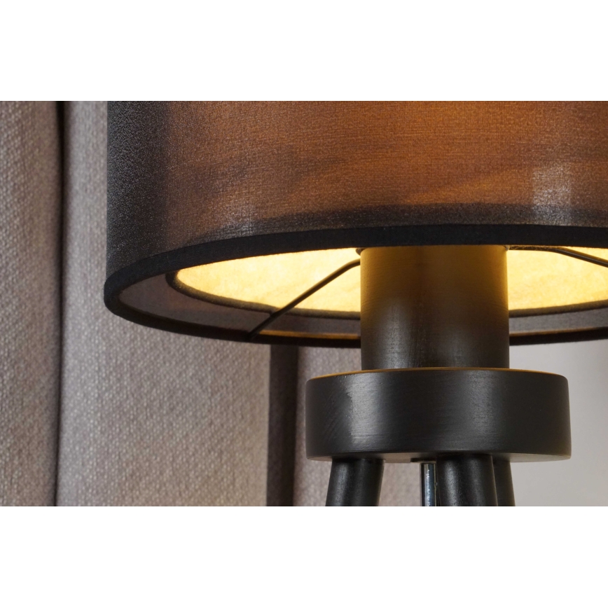 Duolla - Lampe de table WOOD BOHO 1xE27/15W/230V d. 25 cm noir/beige