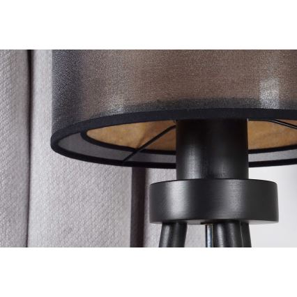 Duolla - Lampe de table WOOD BOHO 1xE27/15W/230V d. 25 cm noir/beige