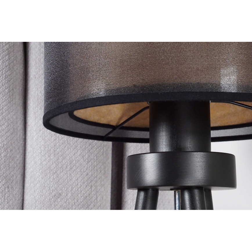 Duolla - Lampe de table WOOD BOHO 1xE27/15W/230V d. 25 cm noir/beige