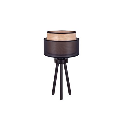 Duolla - Lampe de table WOOD BOHO 1xE27/15W/230V d. 25 cm noir/beige