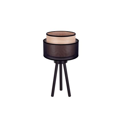 Duolla - Lampe de table WOOD BOHO 1xE27/15W/230V d. 25 cm noir/beige