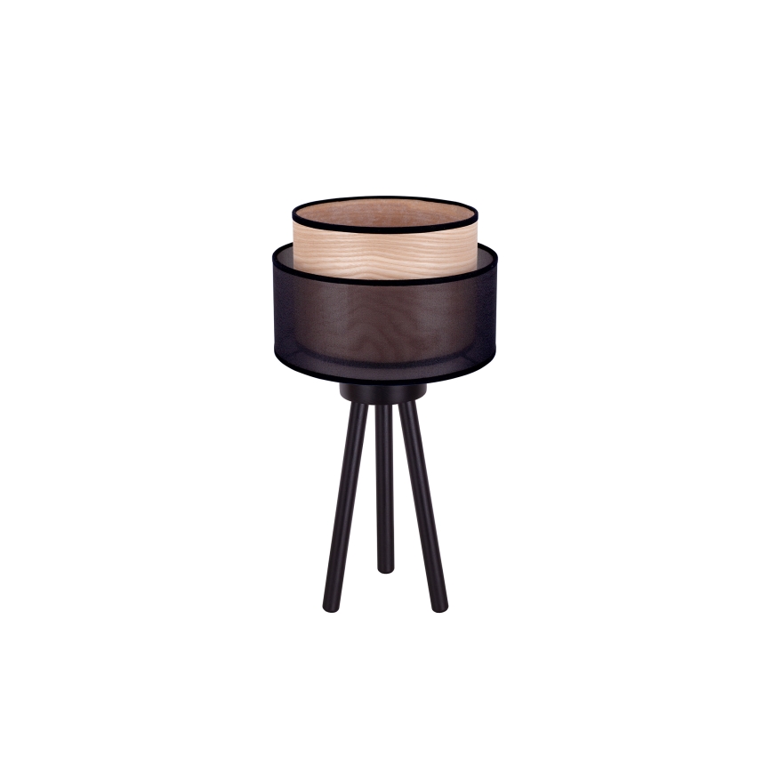 Duolla - Lampe de table WOOD BOHO 1xE27/15W/230V d. 25 cm noir/beige