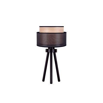 Duolla - Lampe de table WOOD BOHO 1xE27/15W/230V d. 25 cm noir/beige