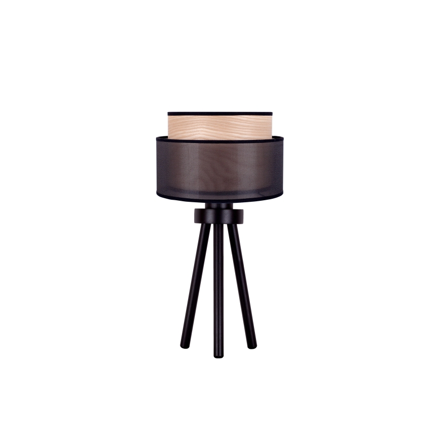 Duolla - Lampe de table WOOD BOHO 1xE27/15W/230V d. 25 cm noir/beige