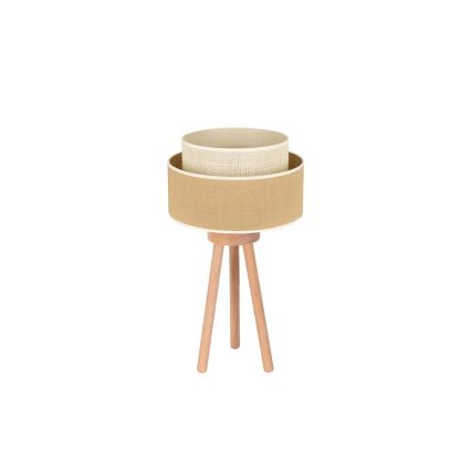 Duolla - Lampe de table YUTE BOHO 1xE27/15W/230V d. 25 cm marron/crème