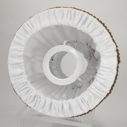 Duolla - Lampenschirm für Tisch- und Stehleuchten E27 d 15 cm weiß/braun
