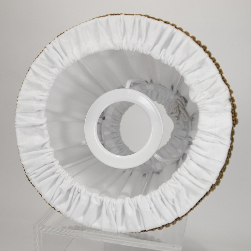 Duolla - Lampenschirm für Tisch- und Stehleuchten E27 d 15 cm weiß/braun