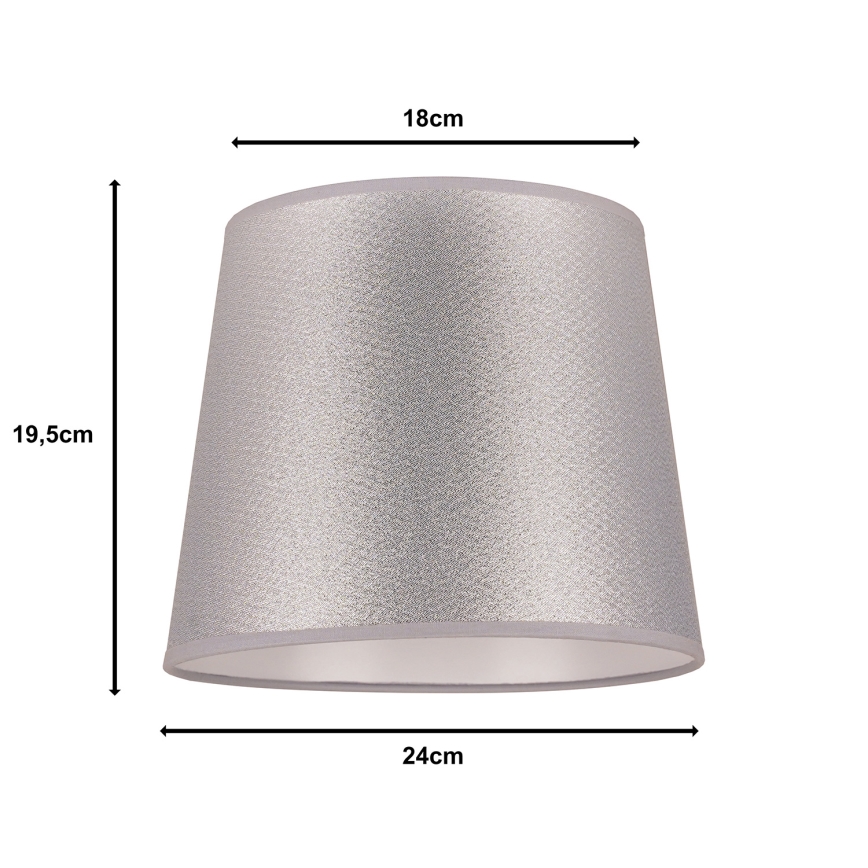 Duolla - Lampenschirm für Tischleuchte CLASSIC M E27 d 24 cm silbern