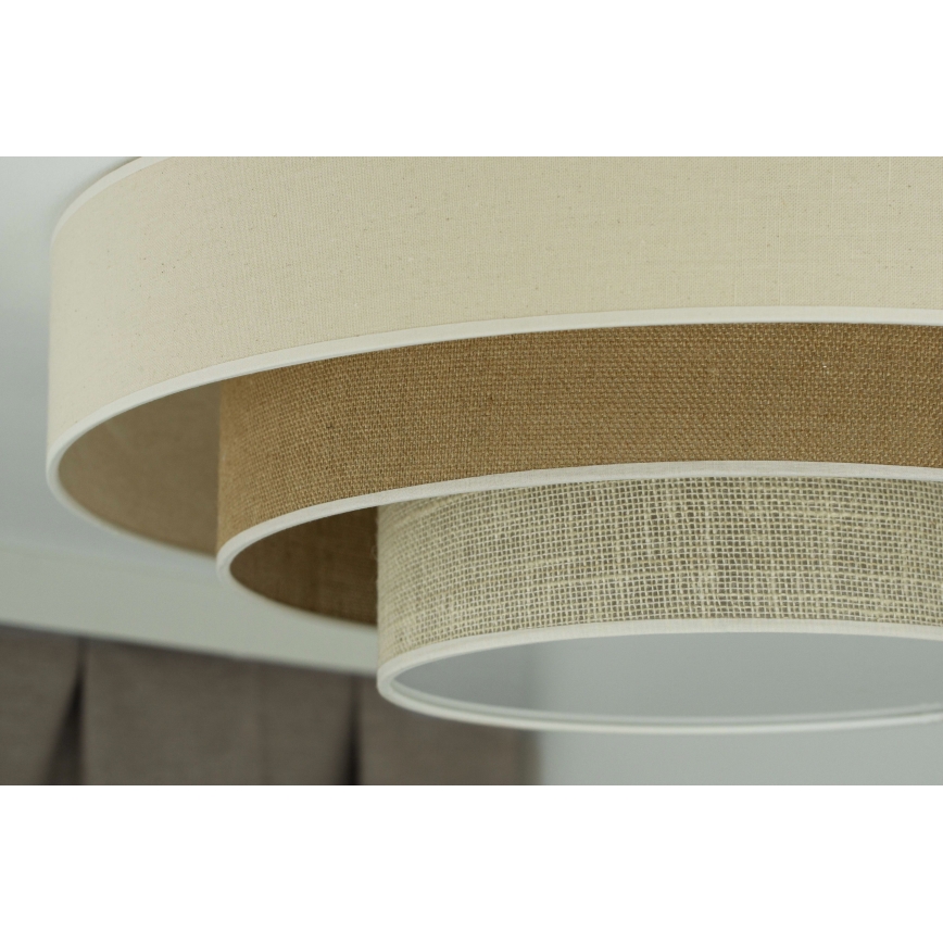 Duolla - LED-Deckenleuchte LUNETA LED/26W/230V d 60 cm 4000K cremefarben/braun
