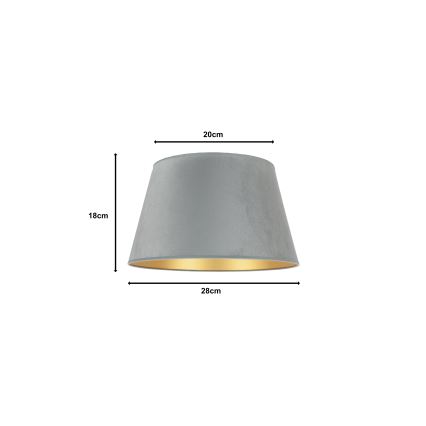 Duolla - Paralume per lampada da tavolo CONE M E27 diametro 28 cm grigio