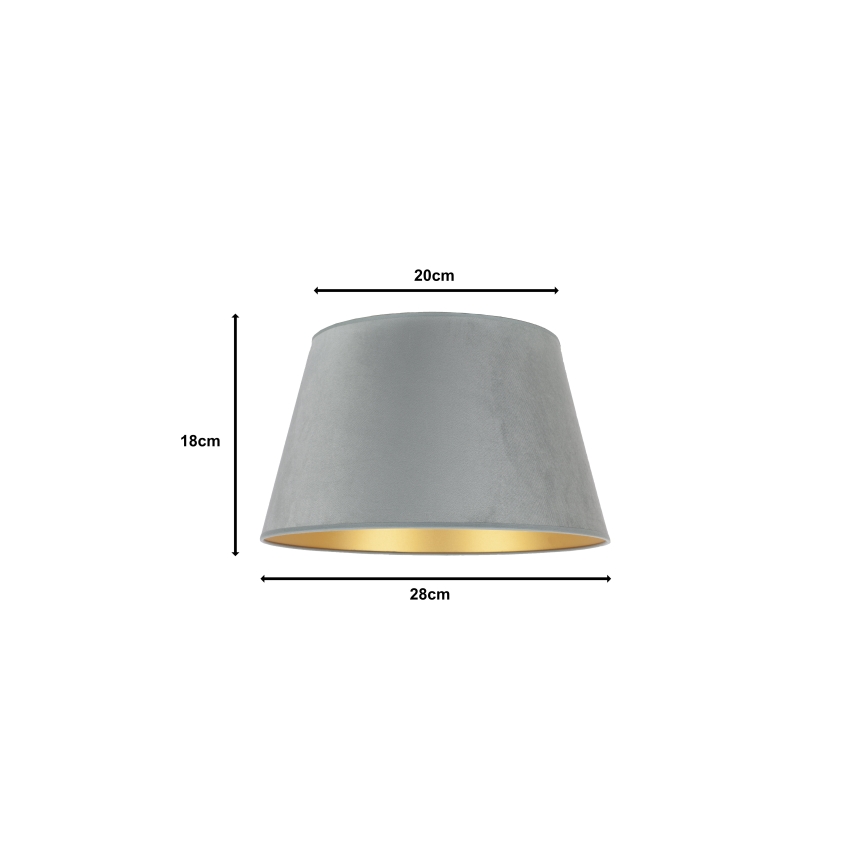 Duolla - Paralume per lampada da tavolo CONE M E27 diametro 28 cm grigio