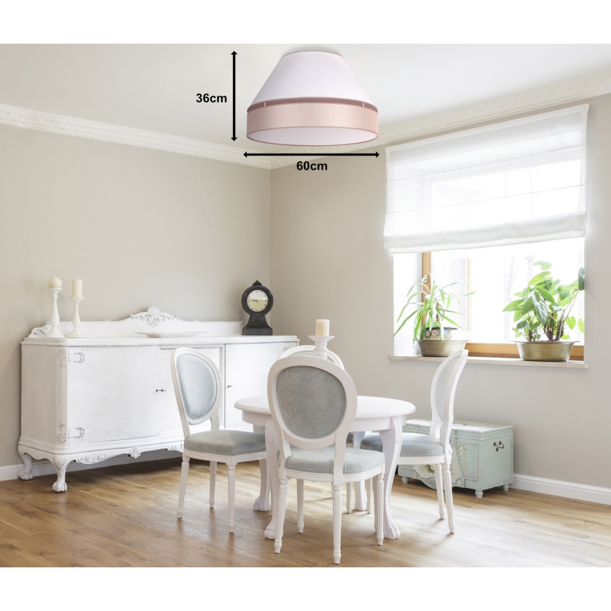 Duolla - Plafoniera AVIGNON 3xE27/15W/230V diametro 60 cm bianco/beige