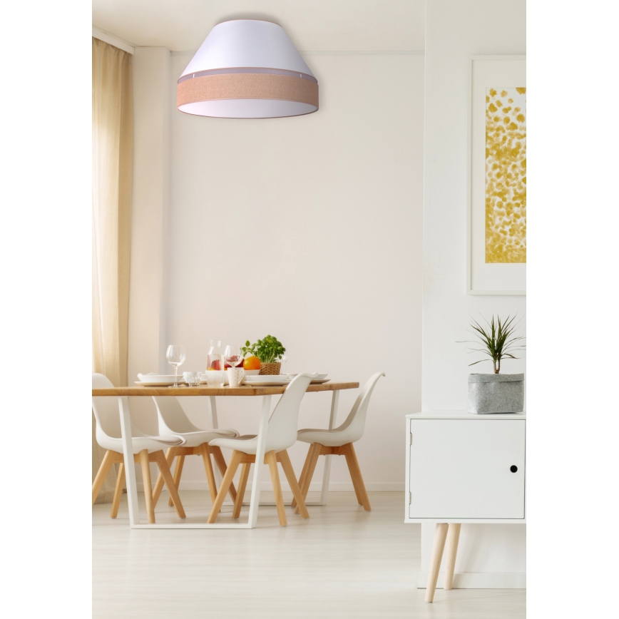 Duolla - Plafoniera AVIGNON 3xE27/15W/230V diametro 60 cm bianco/marrone