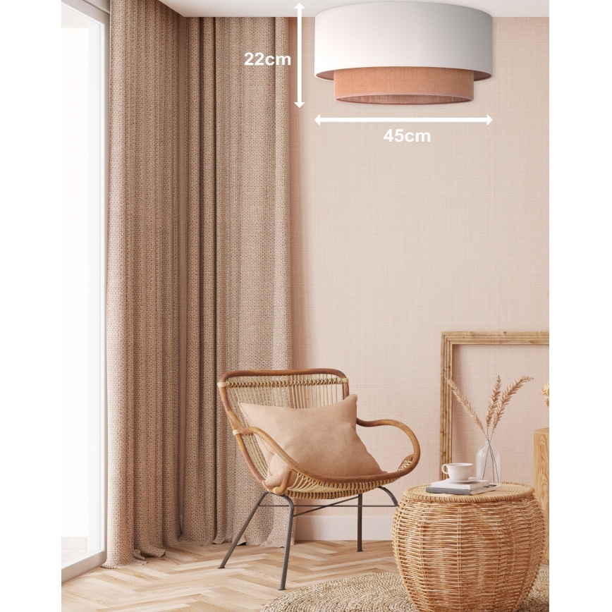 Duolla - Plafoniera BOHO 1xE27/15W/230V diametro 45 cm beige/marrone