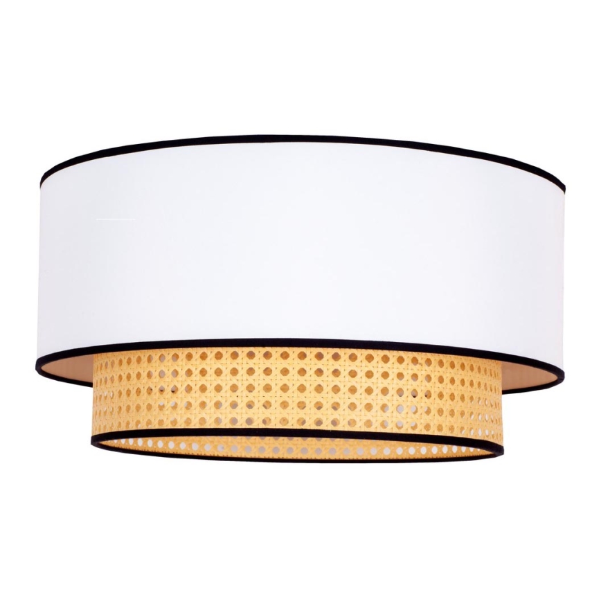Duolla - Plafoniera BOHO 1xE27/15W/230V diametro 45 cm bianco/rattan