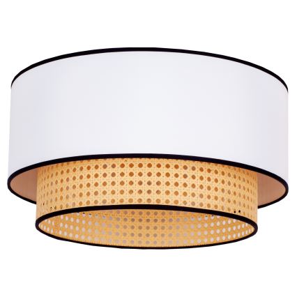 Duolla - Plafoniera BOHO 1xE27/15W/230V diametro 45 cm bianco/rattan