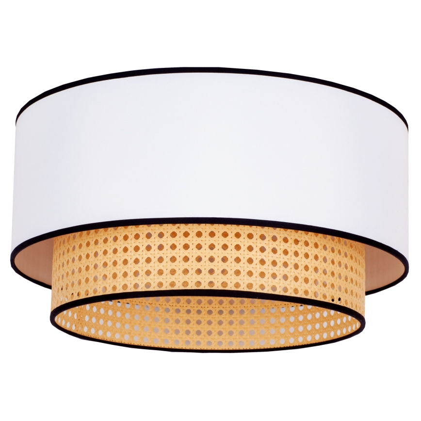 Duolla - Plafoniera BOHO 1xE27/15W/230V diametro 45 cm bianco/rattan