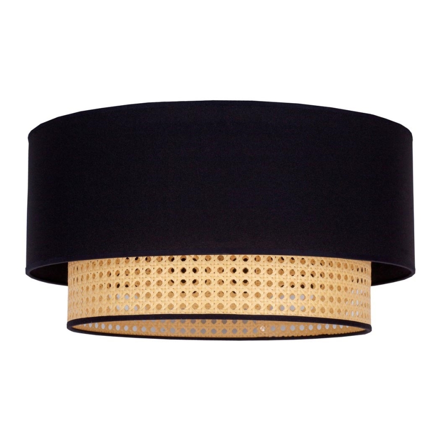 Duolla - Plafoniera BOHO 1xE27/15W/230V diametro 45 cm nero/rattan