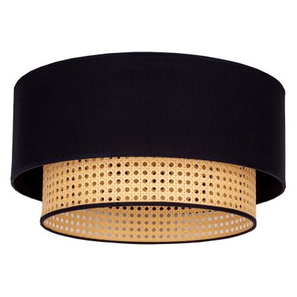 Duolla - Plafoniera BOHO 1xE27/15W/230V diametro 45 cm nero/rattan