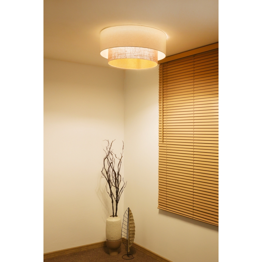 Duolla - Plafoniera BOHO 3xE27/15W/230V diam. 60 cm crema/beige
