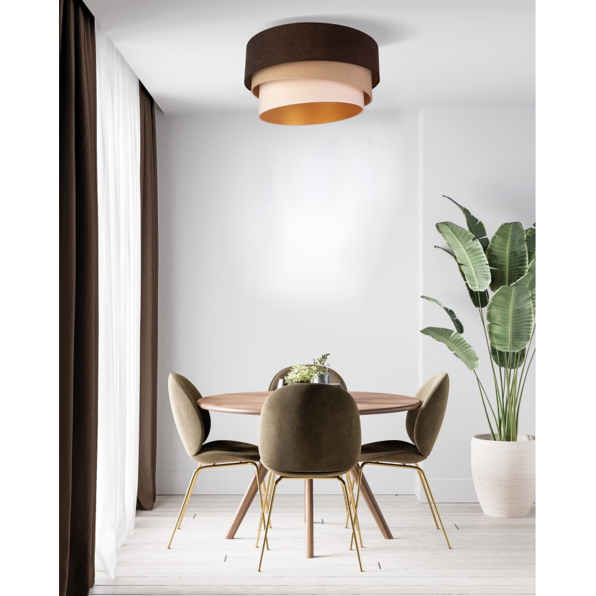 Duolla - Plafoniera DEVON 1xE27/40W/230V diametro 45 cm marrone/beige