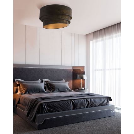 Duolla - Plafoniera DEVON 1xE27/40W/230V diametro 45 cm nero/oro