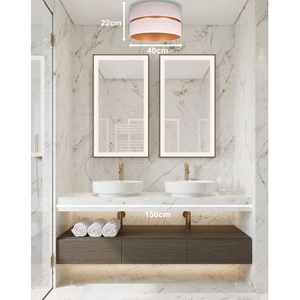 Duolla - Plafoniera DUO 1xE27/15W/230V diametro 40 cm beige/oro