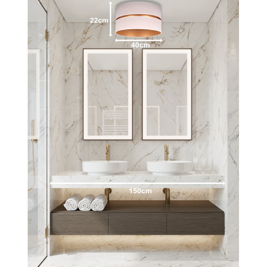 Duolla - Plafoniera DUO 1xE27/15W/230V diametro 40 cm beige/oro