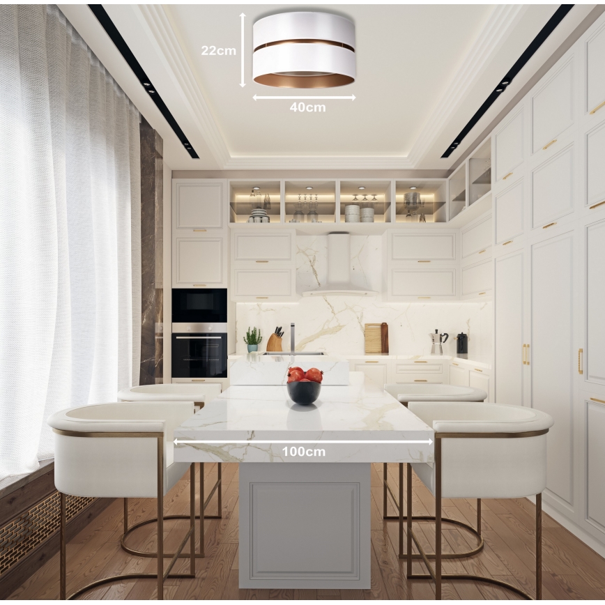 Duolla - Plafoniera DUO 1xE27/15W/230V diametro 40 cm bianco/oro