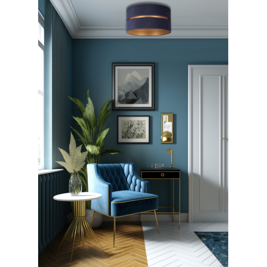 Duolla - Plafoniera DUO 1xE27/15W/230V diametro 40 cm blu/oro