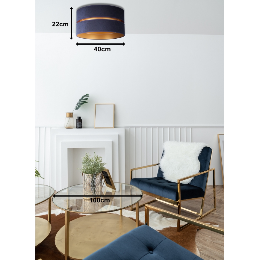 Duolla - Plafoniera DUO 1xE27/15W/230V diametro 40 cm blu/oro