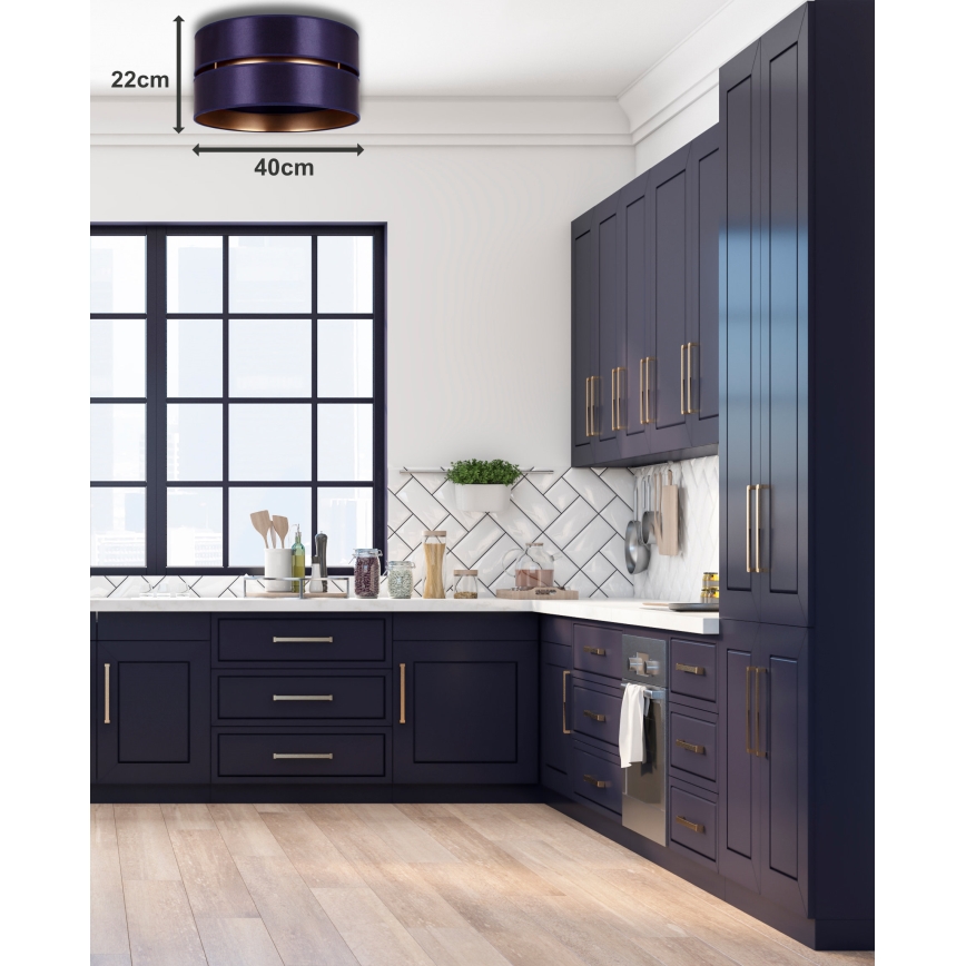 Duolla - Plafoniera DUO 1xE27/15W/230V diametro 40 cm blu/oro