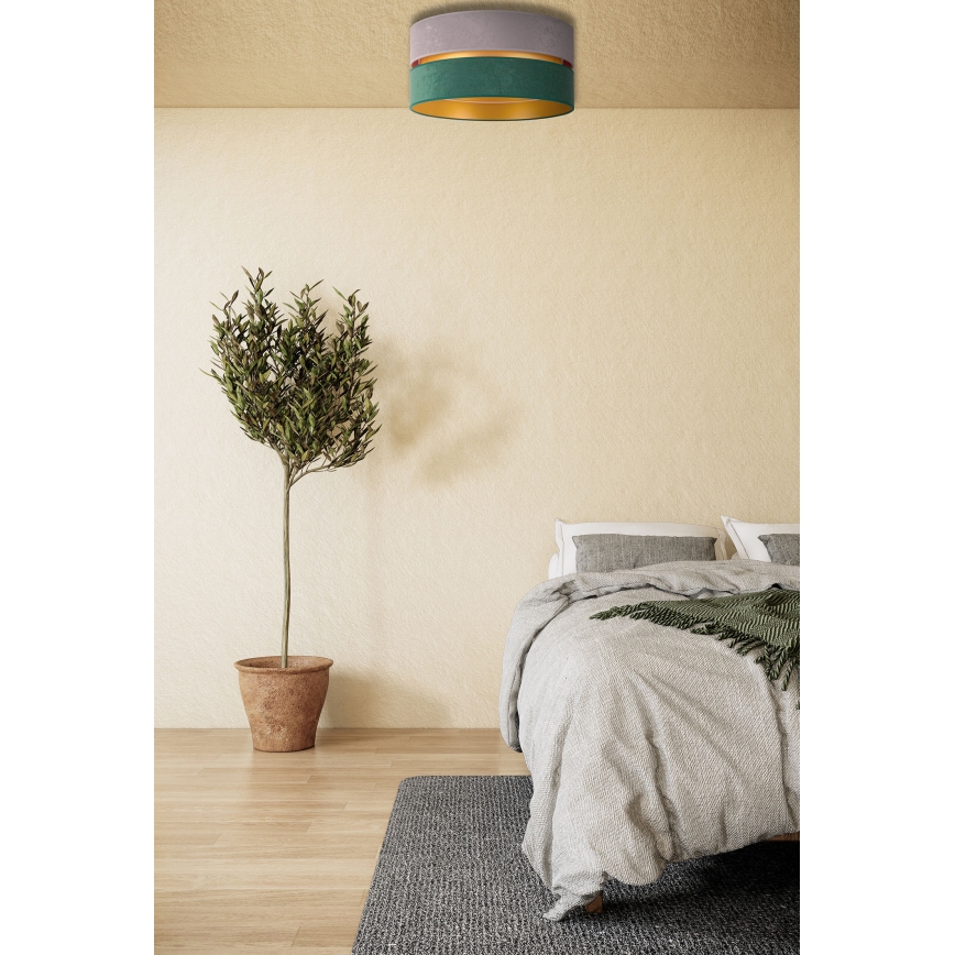 Duolla - Plafoniera DUO 1xE27/15W/230V diametro 40 cm grigio/verde/oro