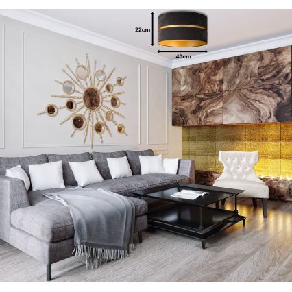 Duolla - Plafoniera DUO 1xE27/40W/230V diametro 40 cm nero/oro