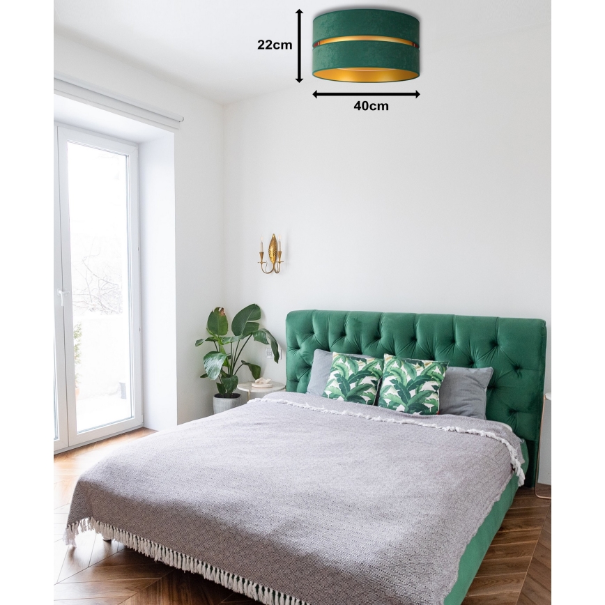 Duolla - Plafoniera DUO 1xE27/40W/230V diametro 40 cm verde/oro