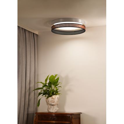 Duolla - Plafoniera LED ROLLER DUO SHINY LED/24W/230V diametro 45 cm bianco/rame