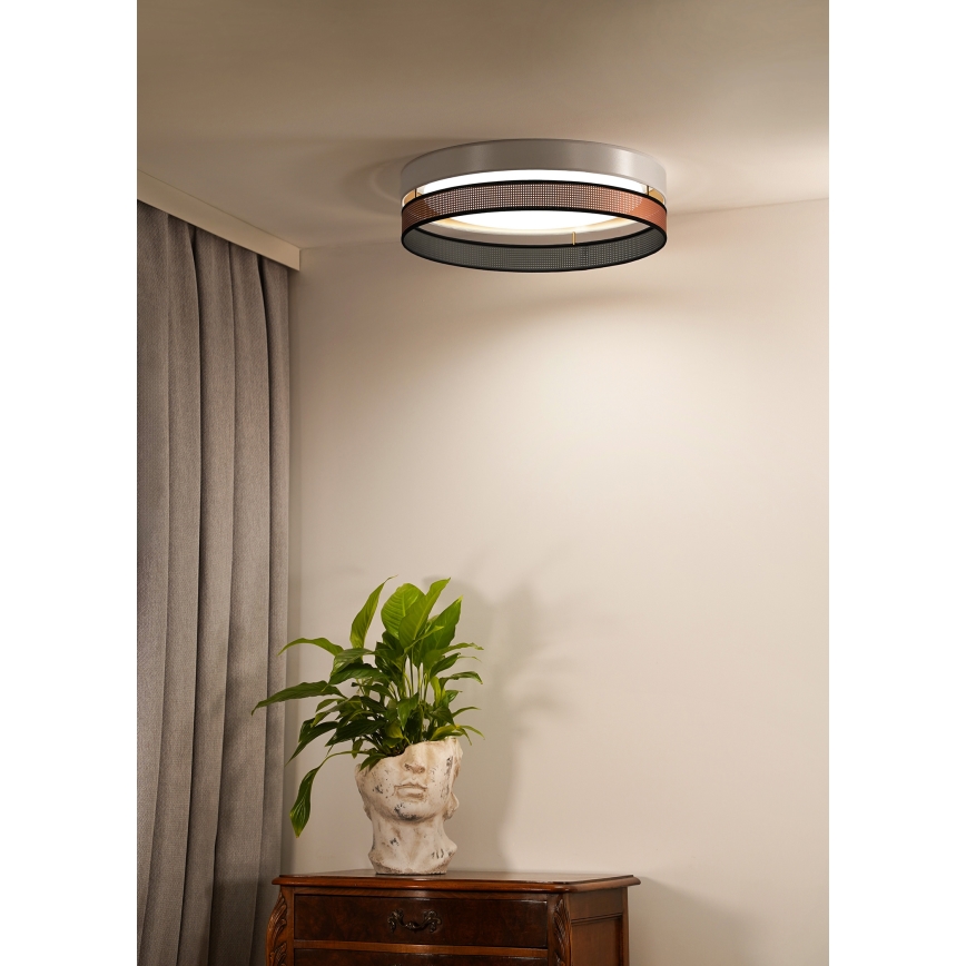 Duolla - Plafoniera LED ROLLER DUO SHINY LED/24W/230V diametro 45 cm bianco/rame