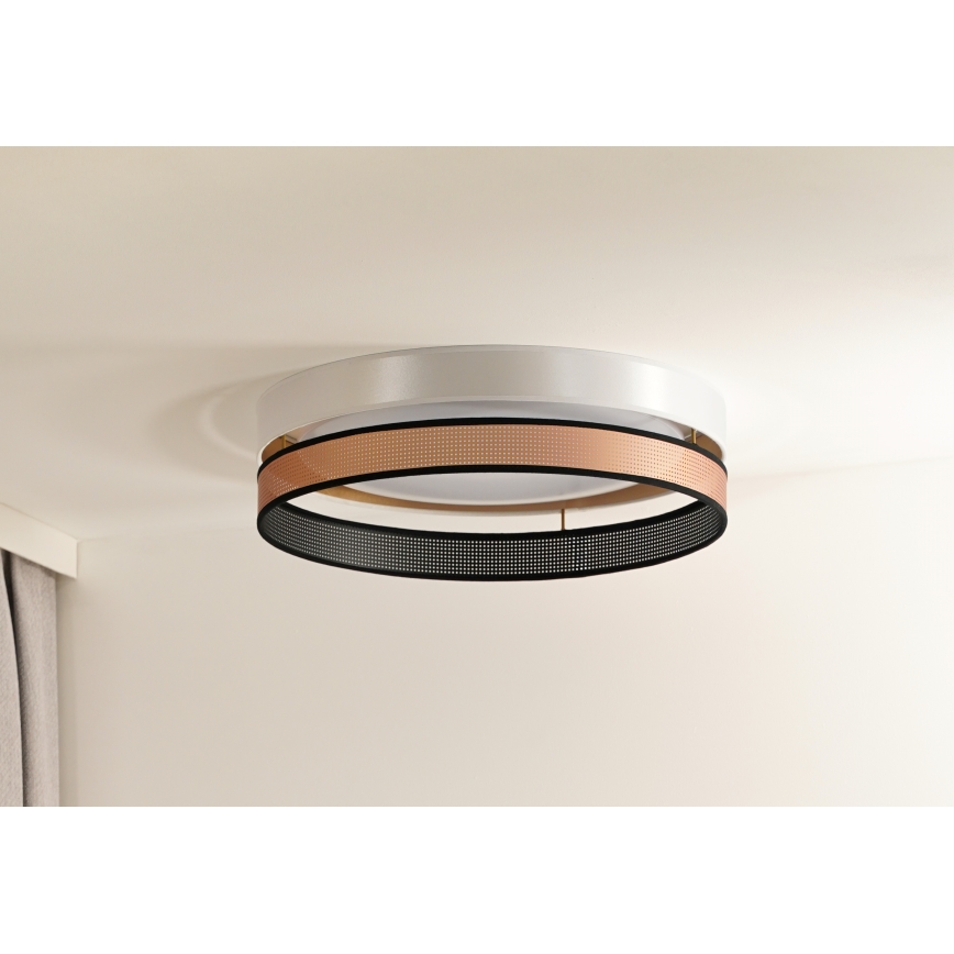 Duolla - Plafoniera LED ROLLER DUO SHINY LED/24W/230V diametro 45 cm bianco/rame