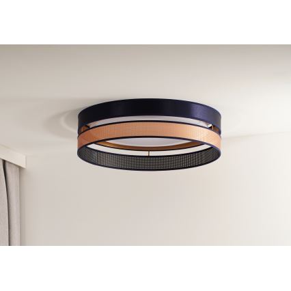 Duolla - Plafoniera LED ROLLER DUO SHINY LED/24W/230V diametro 45 cm blu/rame