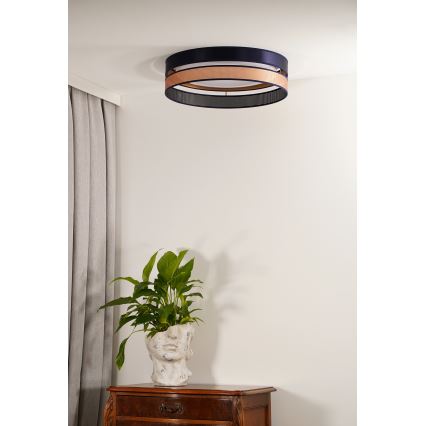 Duolla - Plafoniera LED ROLLER DUO SHINY LED/24W/230V diametro 45 cm blu/rame