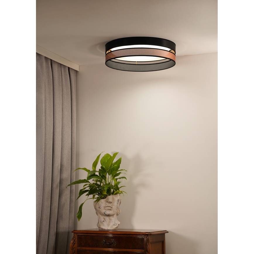 Duolla - Plafoniera LED ROLLER DUO SHINY LED/24W/230V diametro 45 cm nero/rame