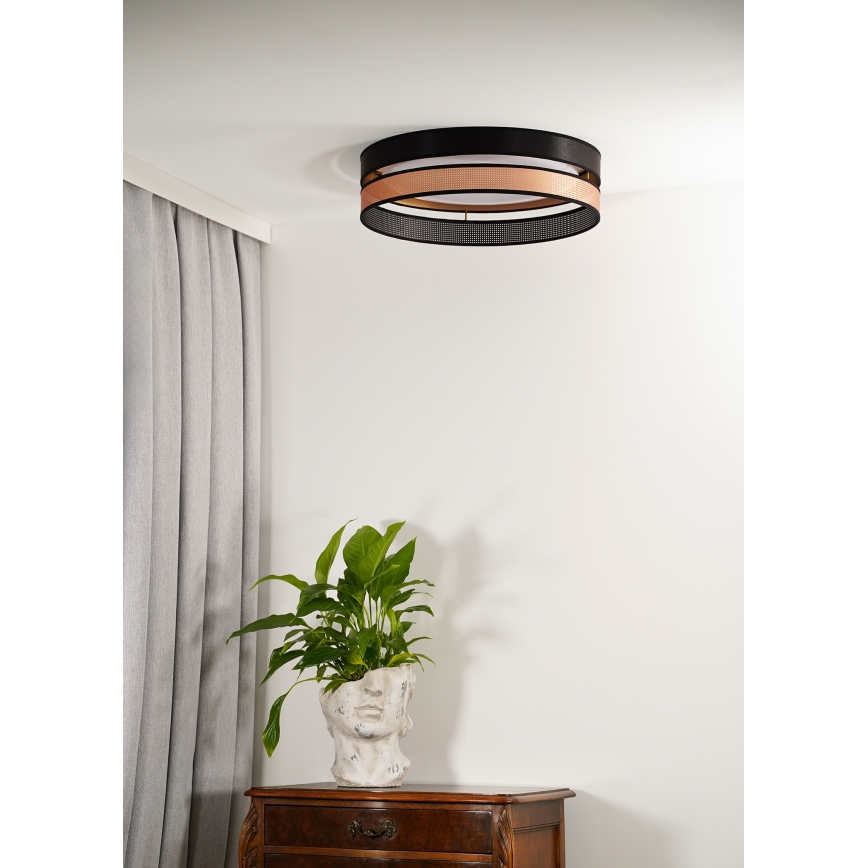 Duolla - Plafoniera LED ROLLER DUO SHINY LED/24W/230V diametro 45 cm nero/rame