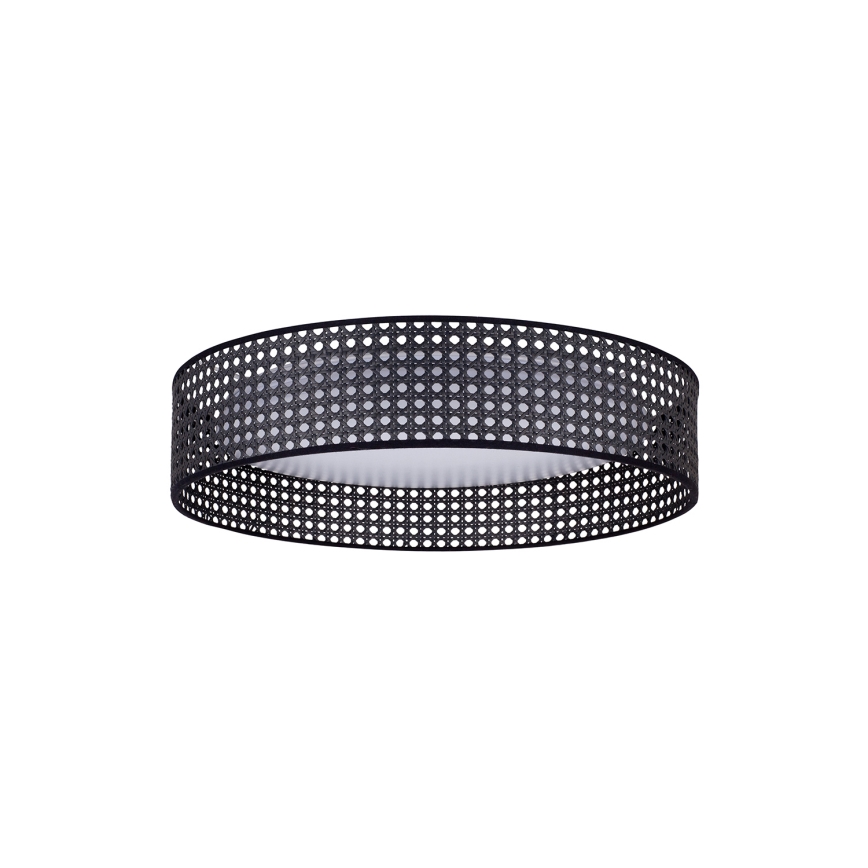 Duolla - Plafoniera LED ROLLER RATTAN LED/24W/230V diametro 45 cm nero