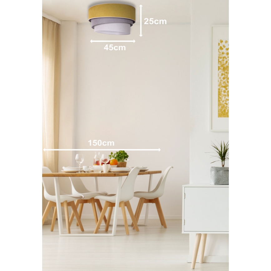 Duolla - Plafoniera TRIO 1xE27/15W/230V diametro 45 cm giallo/grigio/bianco